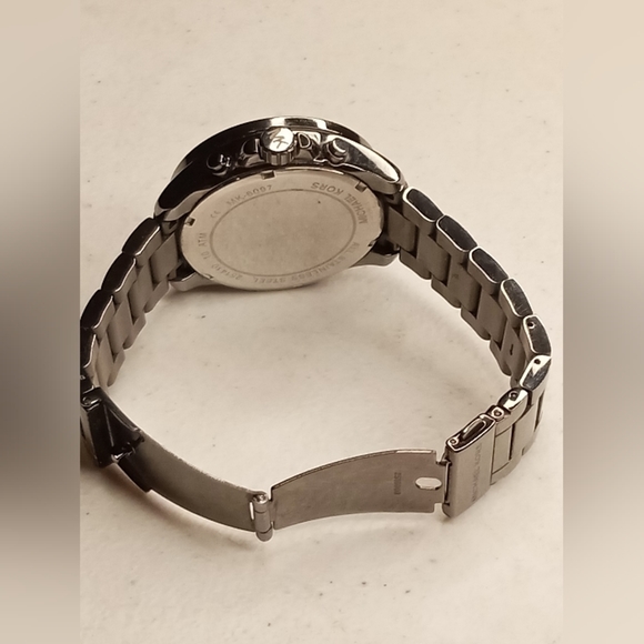 Michael Kors Wren watch chronograph blue crystal pace dial gunmetal ion plated. main image 7